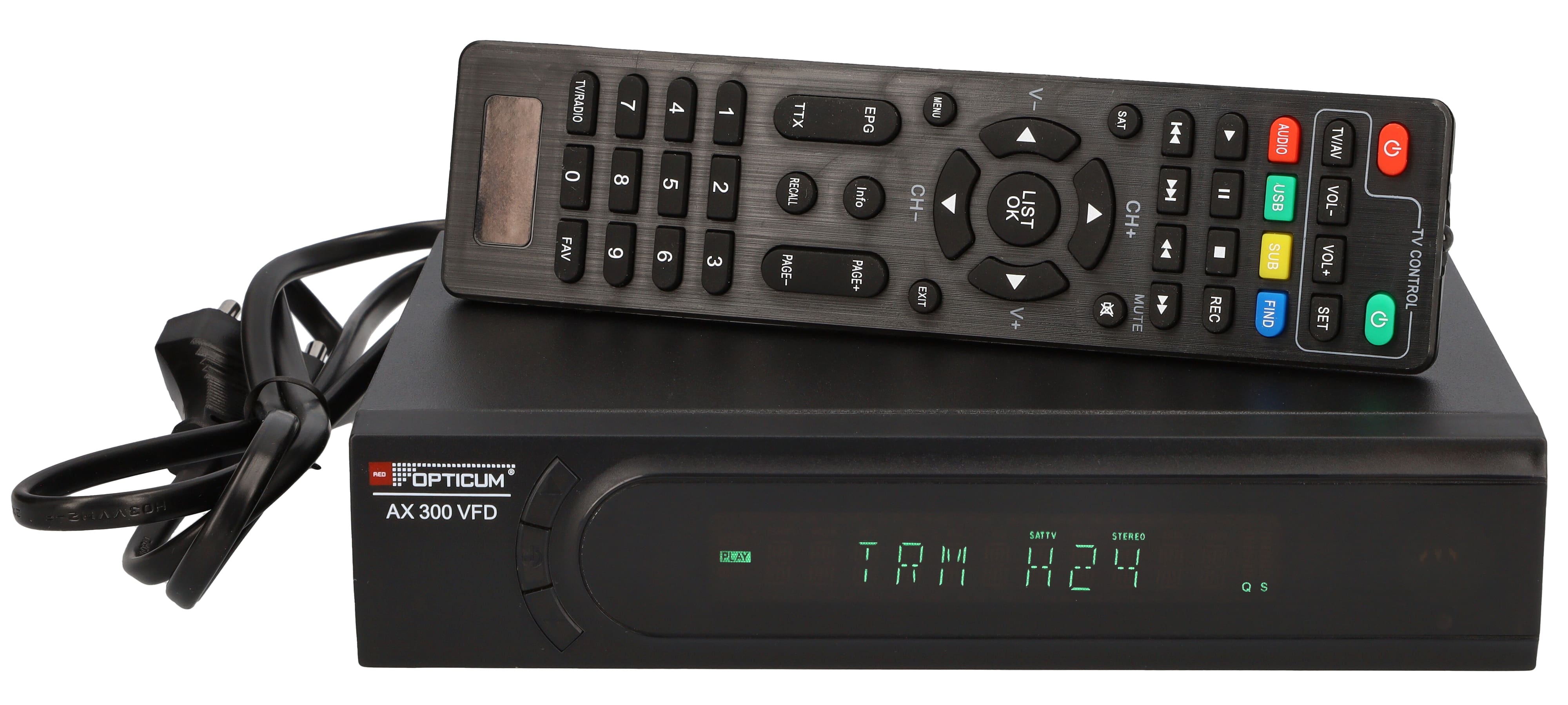 RED OPTICUM DVB-S2 HDTV-Receiver AX 300 VFD