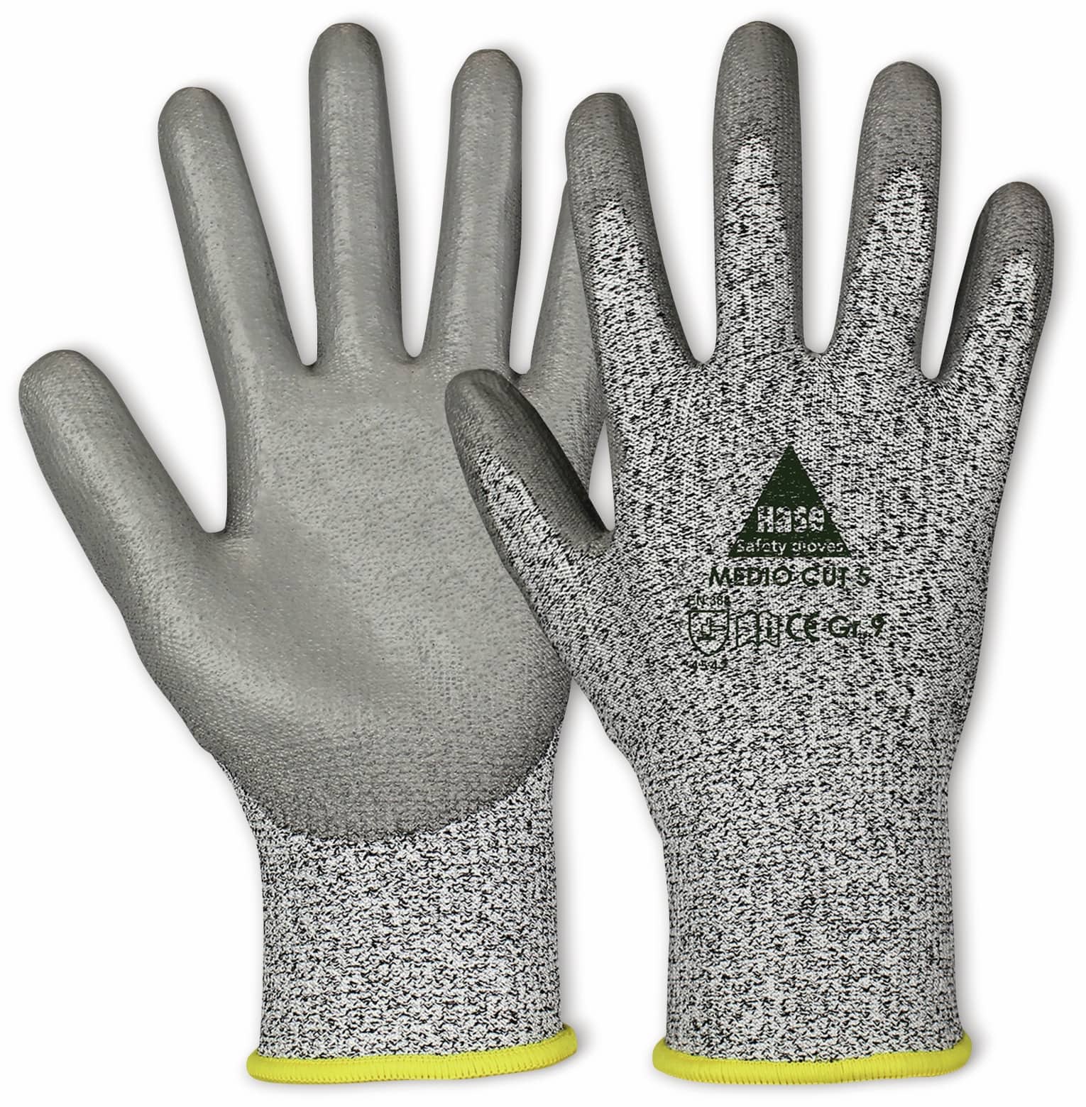HASE SAFETY GLOVES Schnittschutz-Arbeitshandschuhe Medio Cut 5, EN 388, EN 420, Größe 9
