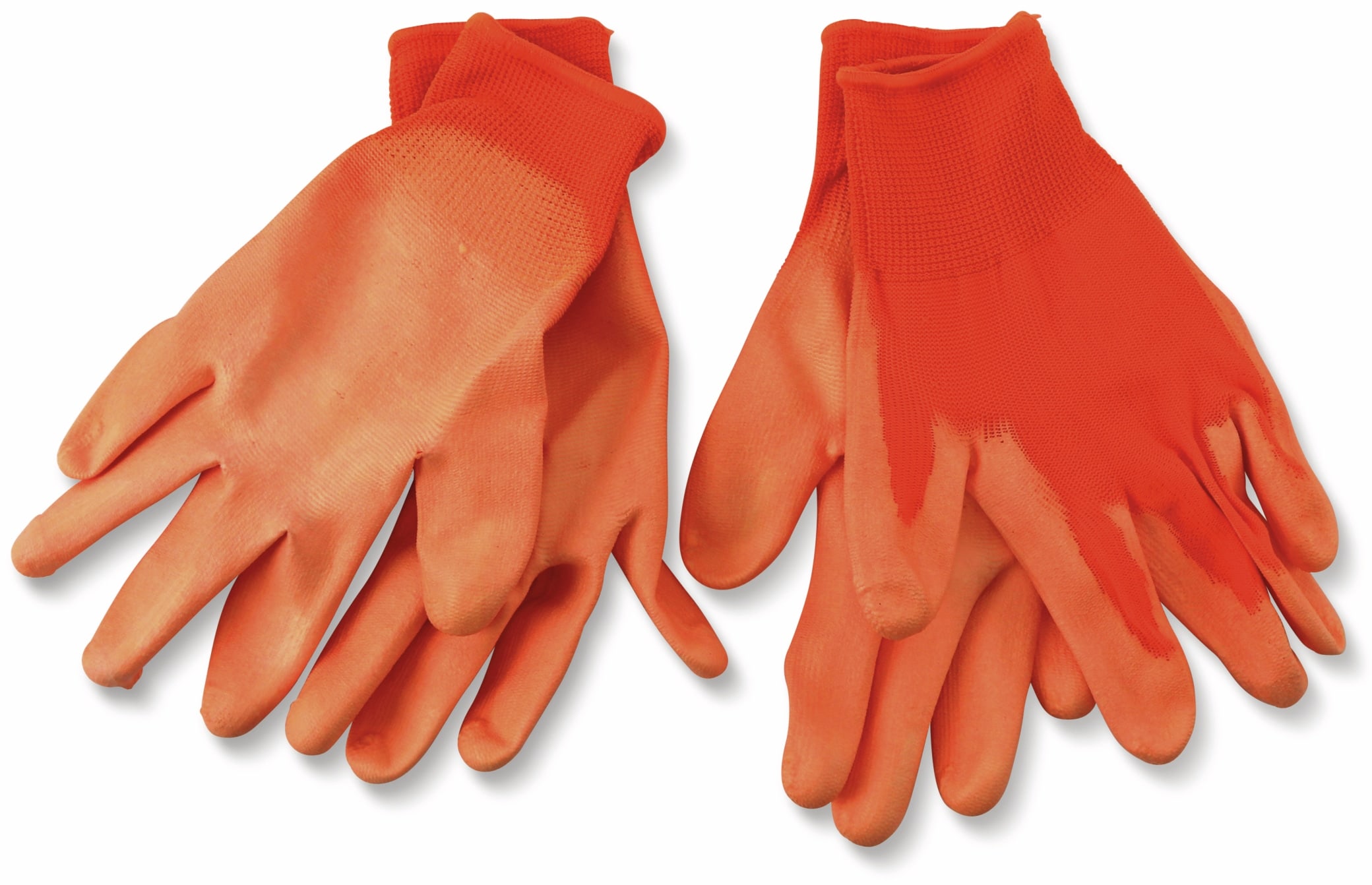 Arbeitshandschuh, WZ, Feinstrick, Gr.8, orange, Polyester/PU, 2 Paar